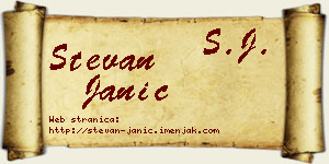 Stevan Janić vizit kartica